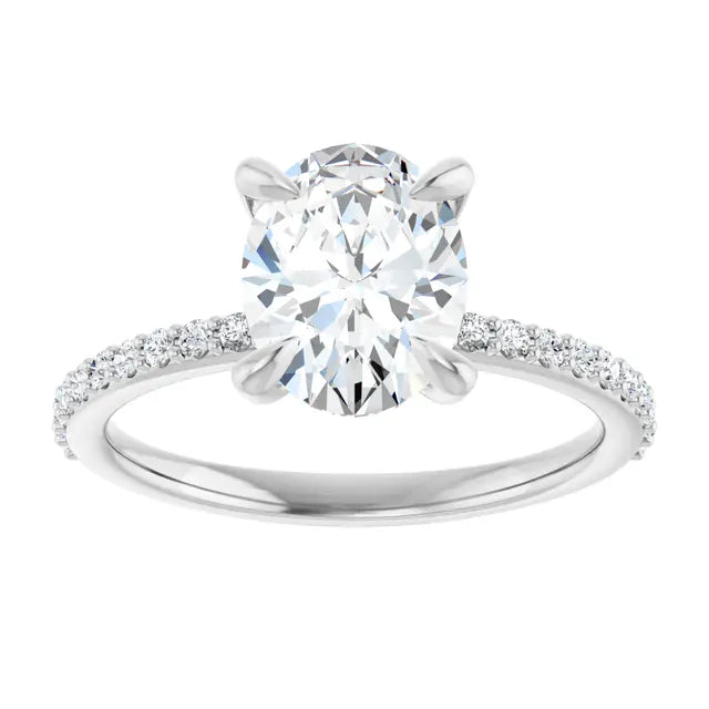 The Timeless Pavé Engagement Ring | Oval | 2 ¼ CTW