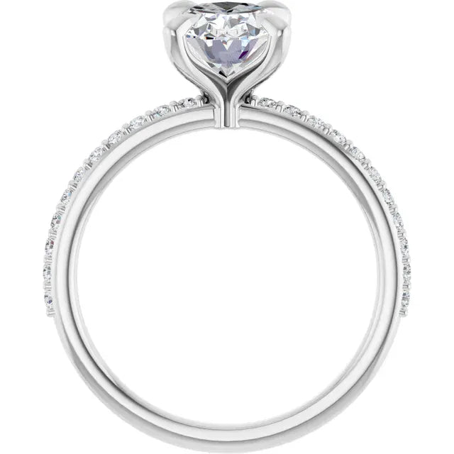 The Timeless Pavé Engagement Ring | Oval | 2 ¼ CTW