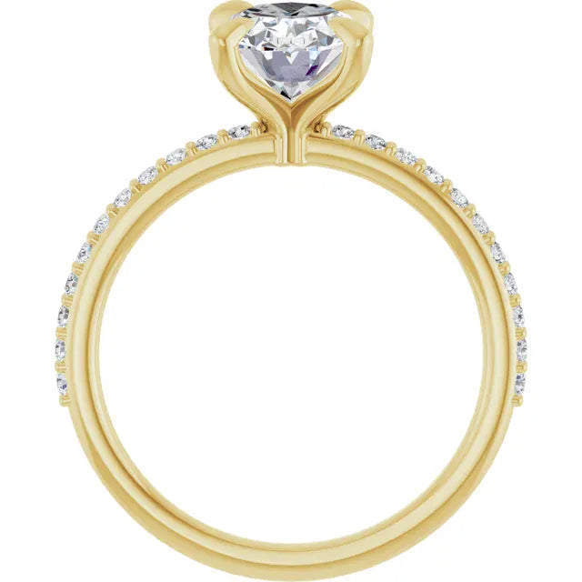 The Timeless Pavé Engagement Ring | Oval | 2 ¼ CTW