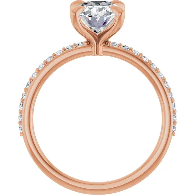 The Timeless Pavé Engagement Ring | Oval | 2 ¼ CTW