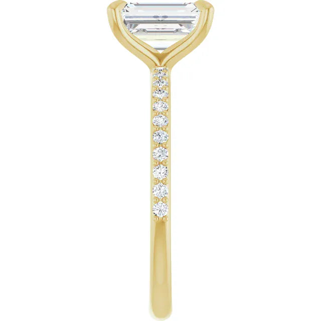 The Timeless Pavé Engagement Ring | Emerald | 2 ¼ CTW