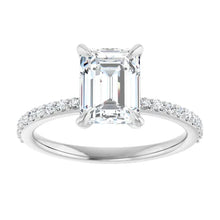 The Timeless Pavé Engagement Ring | Emerald | 2 ¼ CTW