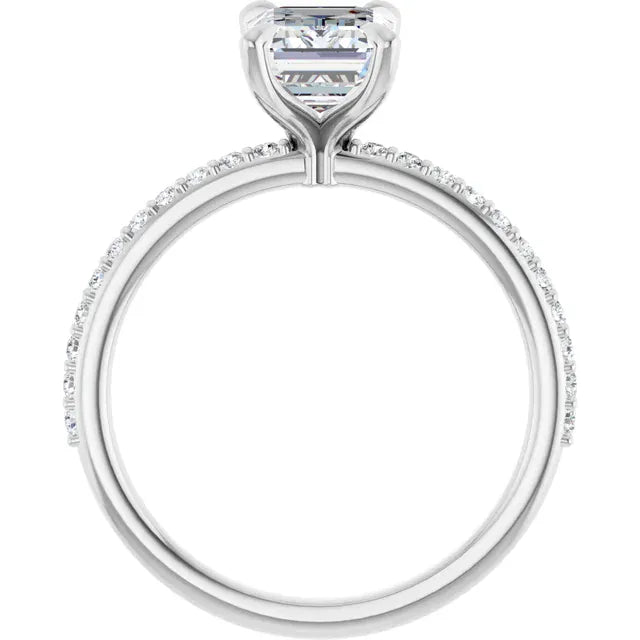 The Timeless Pavé Engagement Ring | Emerald | 2 ¼ CTW