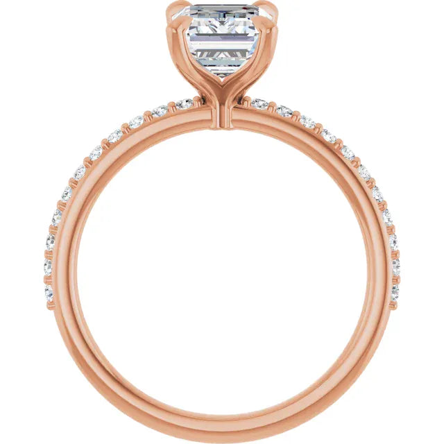 The Timeless Pavé Engagement Ring | Emerald | 2 ¼ CTW