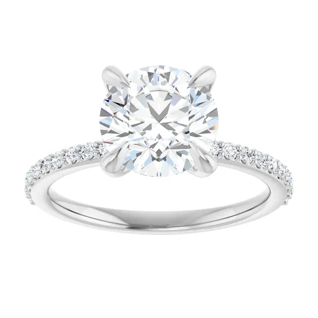 The Timeless Pavé Engagement Ring | Round | 2 ¼ CTW