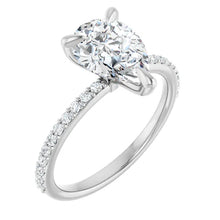 The Timeless Pavé Engagement Ring | Pear | 2 ¼ CTW