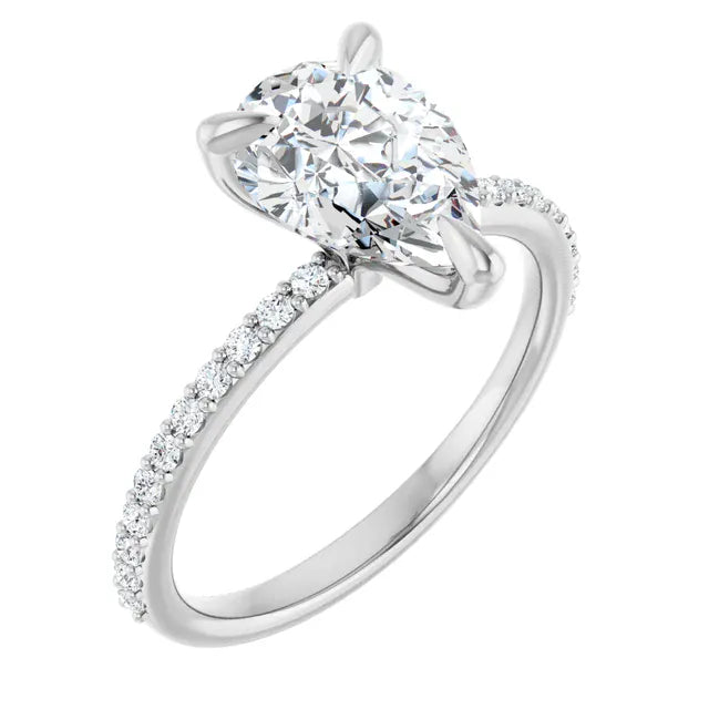 The Timeless Pavé Engagement Ring | Pear | 2 ¼ CTW
