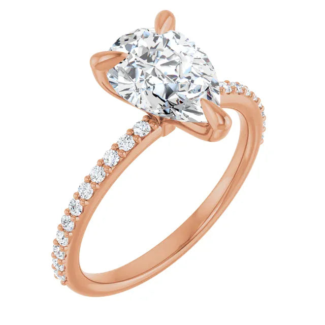 The Timeless Pavé Engagement Ring | Pear | 2 ¼ CTW