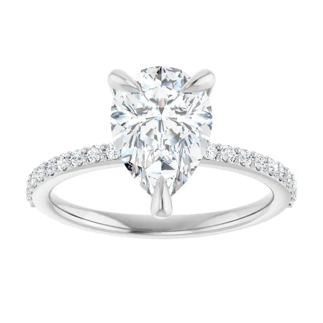 The Timeless Pavé Engagement Ring | Pear | 2 ¼ CTW