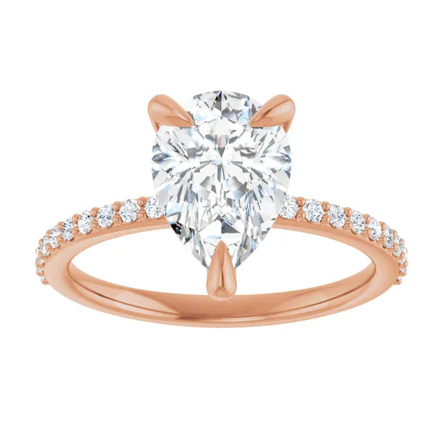 The Timeless Pavé Engagement Ring | Pear | 2 ¼ CTW