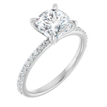 The Timeless Pavé Engagement Ring | Cushion | 2 ¼ CTW