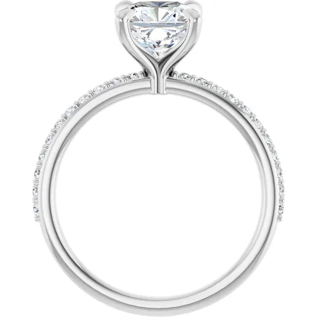 The Timeless Pavé Engagement Ring | Cushion | 2 ¼ CTW