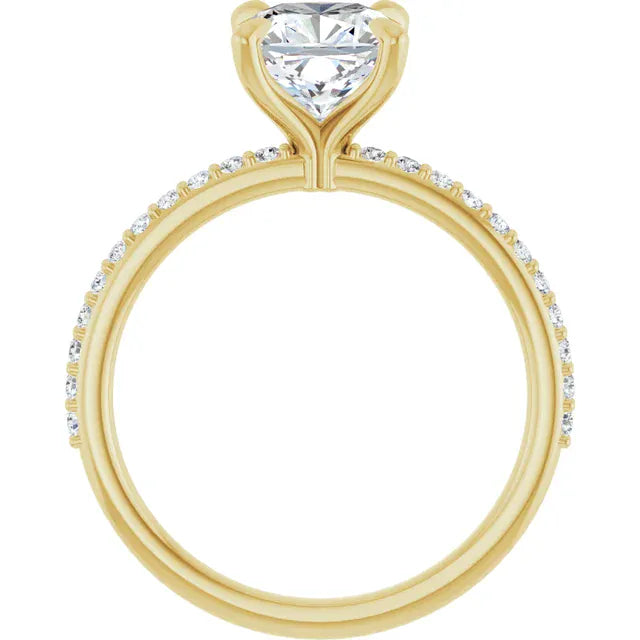 The Timeless Pavé Engagement Ring | Cushion | 2 ¼ CTW