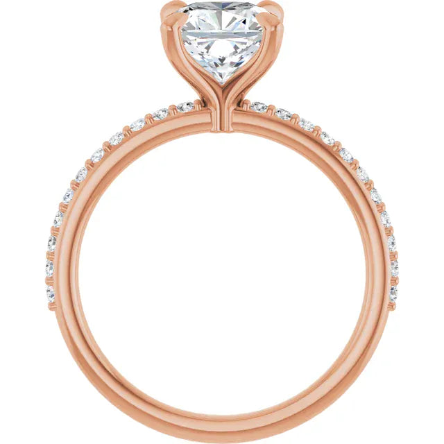 The Timeless Pavé Engagement Ring | Cushion | 2 ¼ CTW