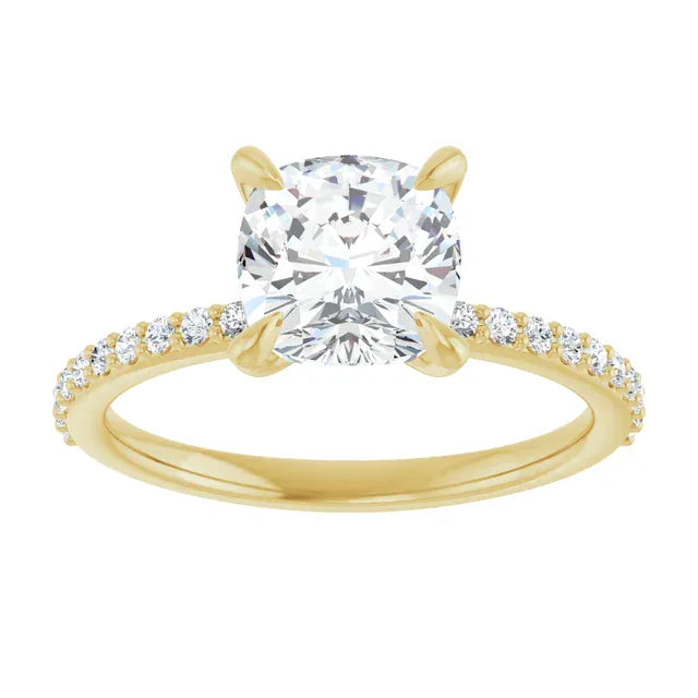 The Timeless Pavé Engagement Ring | Cushion | 2 ¼ CTW