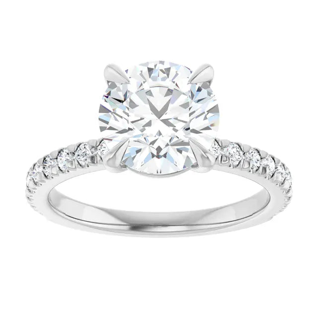 The Classic Pavé Engagement Ring | Round | 2 ⅜ CTW