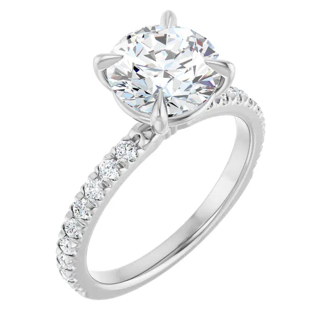 The Classic Pavé Engagement Ring | Round | 2 ⅜ CTW