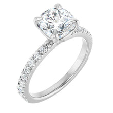 The Classic Pavé Engagement Ring | Cushion | 2 ⅜ CTW