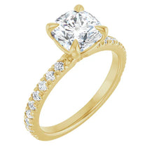 The Classic Pavé Engagement Ring | Cushion | 2 ⅜ CTW