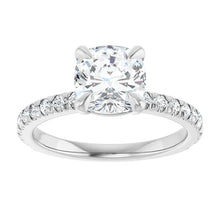 The Classic Pavé Engagement Ring | Cushion | 2 ⅜ CTW