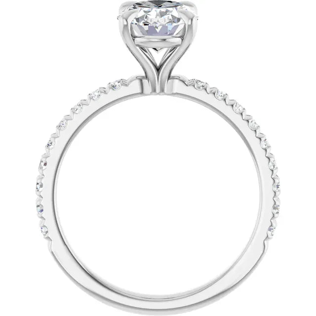 The Classic Pavé Engagement Ring | Oval | 2 ⅜ CTW