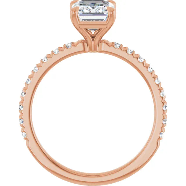 The Classic Pavé Engagement Ring | Emerald | 2 ⅜ CTW