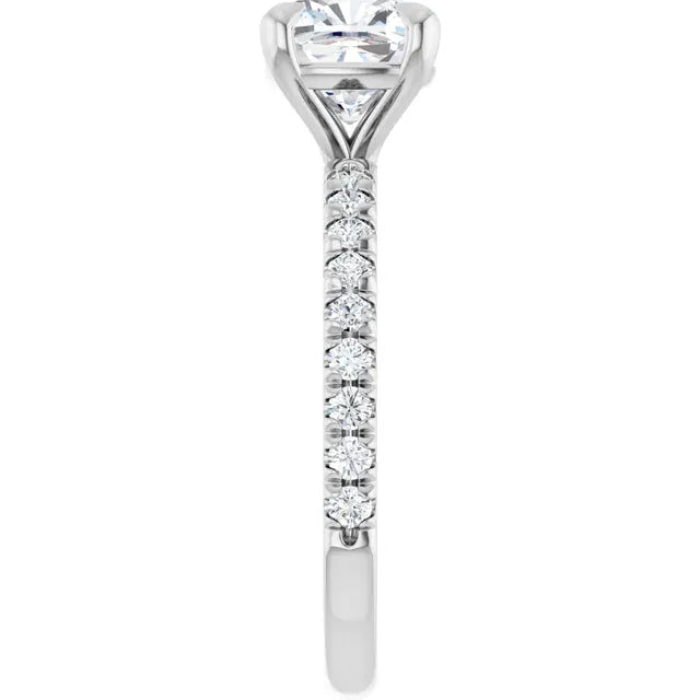 The Classic Pavé Engagement Ring | Cushion | 2 ⅜ CTW