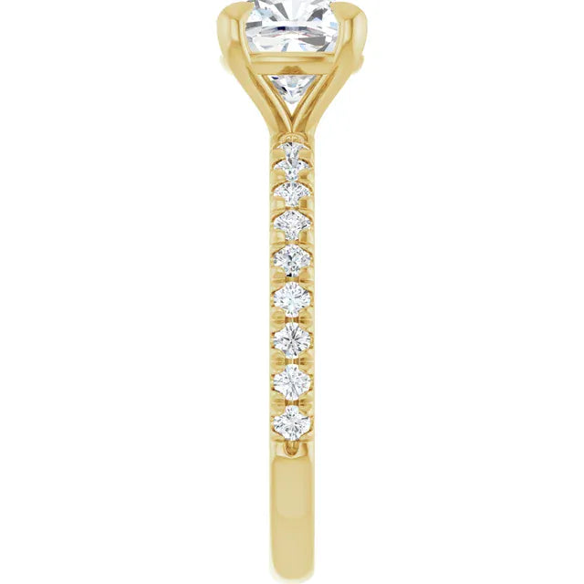 The Classic Pavé Engagement Ring | Cushion | 2 ⅜ CTW