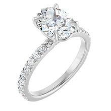 The Classic Pavé Engagement Ring | Oval | 2 ⅜ CTW