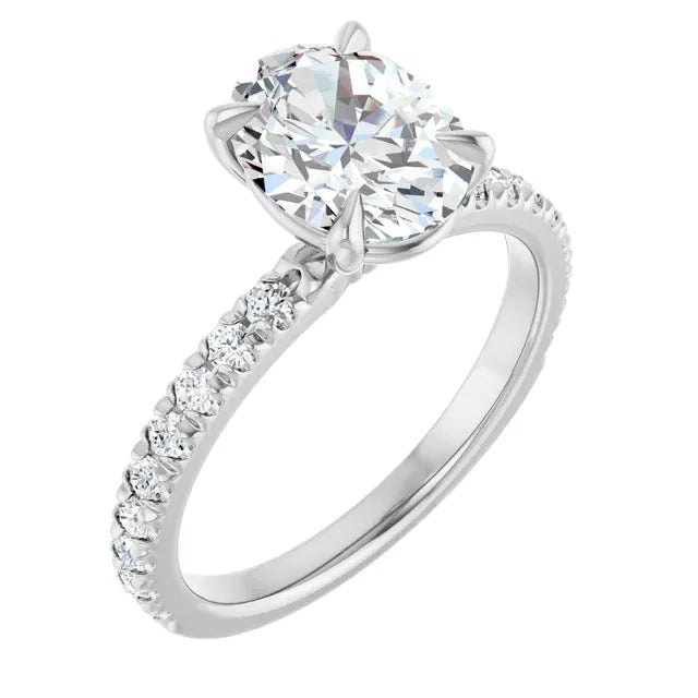 The Classic Pavé Engagement Ring | Oval | 2 ⅜ CTW