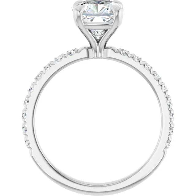 The Classic Pavé Engagement Ring | Cushion | 2 ⅜ CTW