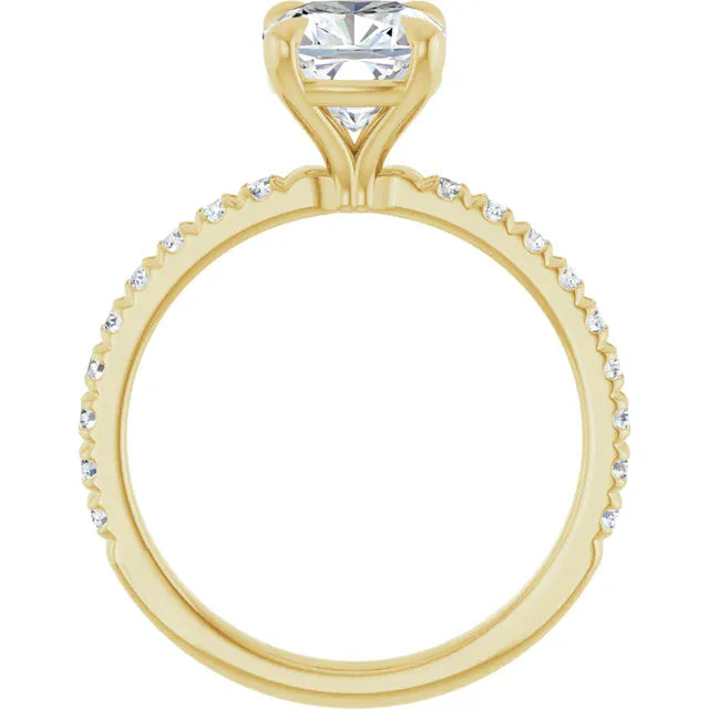 The Classic Pavé Engagement Ring | Cushion | 2 ⅜ CTW