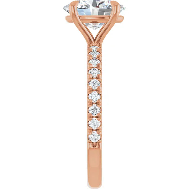 The Classic Pavé Engagement Ring | Oval | 2 ⅜ CTW