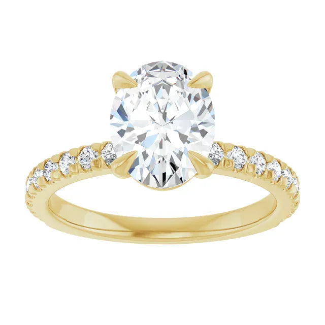 The Classic Pavé Engagement Ring | Oval | 2 ⅜ CTW