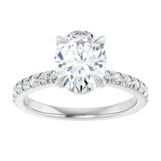 The Classic Pavé Engagement Ring | Oval | 2 ⅜ CTW