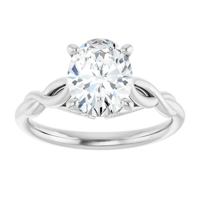 The Elegant Twisted Solitaire Engagement Ring | Oval | 2 CTW