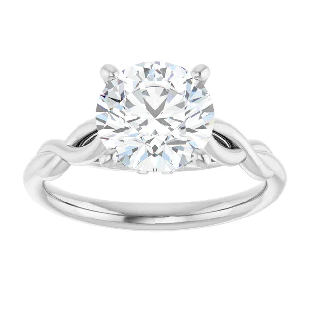 The Elegant Twisted Solitaire Engagement Ring | Round | 2 CTW