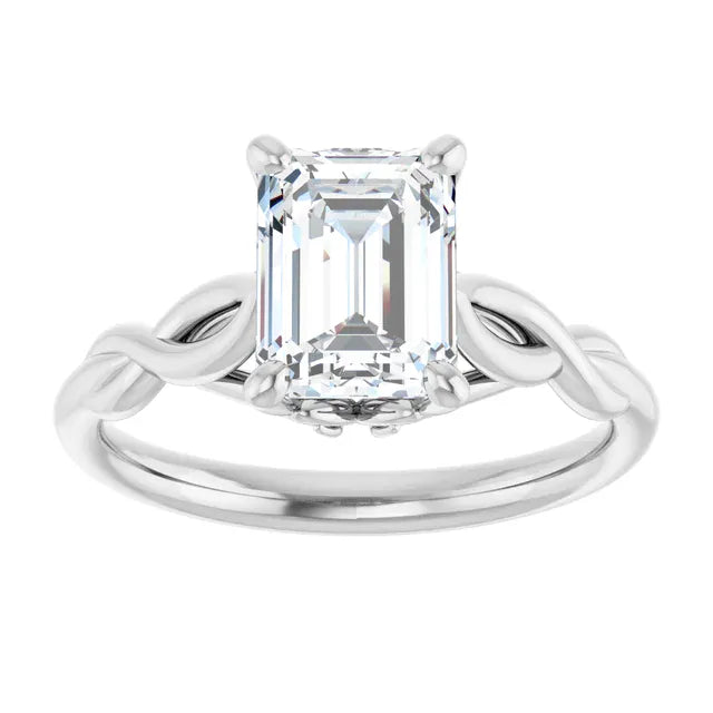 The Elegant Twisted Solitaire Engagement Ring | Emerald | 2 CTW