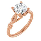 The Elegant Twisted Solitaire Engagement Ring | Cushion | 2 CTW