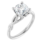 The Elegant Twisted Solitaire Engagement Ring | Cushion | 2 CTW