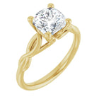 The Elegant Twisted Solitaire Engagement Ring | Cushion | 2 CTW