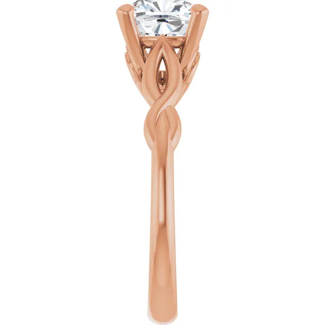 The Elegant Twisted Solitaire Engagement Ring | Cushion | 2 CTW