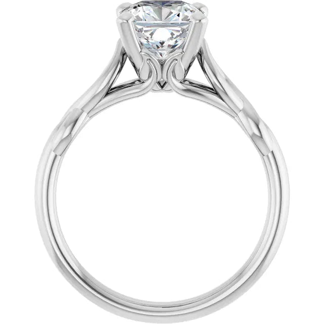 The Elegant Twisted Solitaire Engagement Ring | Cushion | 2 CTW