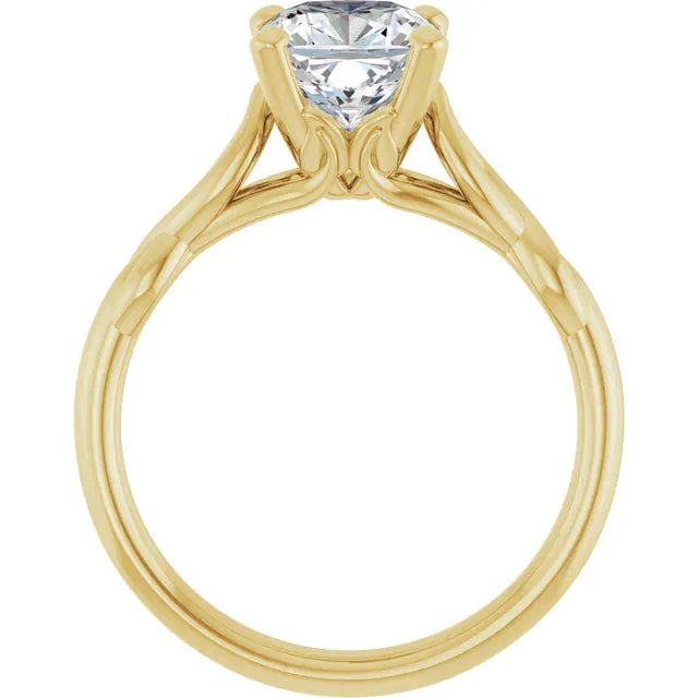 The Elegant Twisted Solitaire Engagement Ring | Cushion | 2 CTW