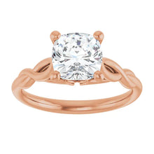 The Elegant Twisted Solitaire Engagement Ring | Cushion | 2 CTW