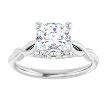 The Elegant Twisted Solitaire Engagement Ring | Cushion | 2 CTW