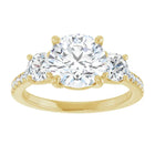 The Iconic 3-Stone Pavé Engagement Ring | Round | 3 CTW
