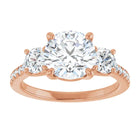 The Iconic 3-Stone Pavé Engagement Ring | Round | 3 CTW