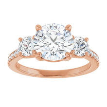 The Iconic 3-Stone Pavé Engagement Ring | Round | 3 CTW
