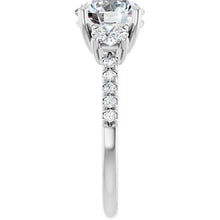 The Iconic 3-Stone Pavé Engagement Ring | Round | 3 CTW